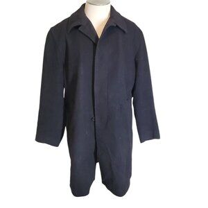 Claiborne Men's Italian Wool Peacoat Overcoat Black Sz M